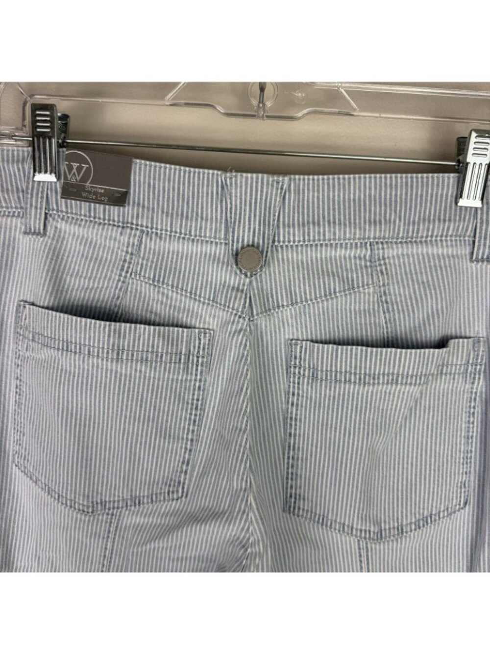 Wit & Wisdom Skyrise Wide Leg Pants Womens Size 6 Blue Pinstripe NWT Trouser - Picture 7 of 8
